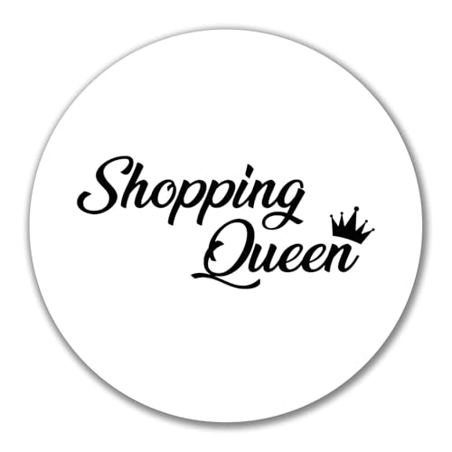 Huuraa Aufkleber Shopping Queen 10cm rund Sticker Geschenkidee