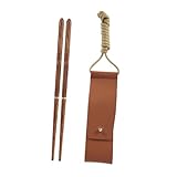 Gatuida Palillos Plegables de Madera Portátil con Bolsa de Almacenamiento Desmontables para Camping Picnic y Uso Diario Utensilios Ligeros y Seguros para Exteriores y Hogar