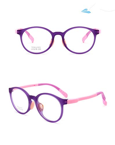 ÓCULOS INFANTIL ROXO ROSA ANTI LUZ AZUL FLEXÍVEL UV R9688