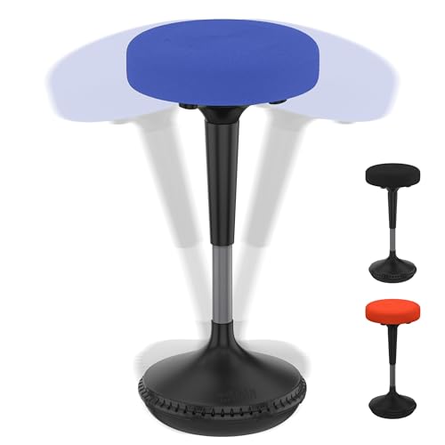Image of Uncaged Ergonomics Wobble Stool - Height Adjustable (23-33 inch) Ergonomic Standing Desk Chair, Flexible Seating for Office, Classroom, and Active Sitting - Blue