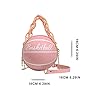 Handytasche Clutch Frauen Umhängetasche Kette Basketball geformte Geldbörse runde Körper Handtasche Clutch Rot Glitzer (Beige, One Size) #5