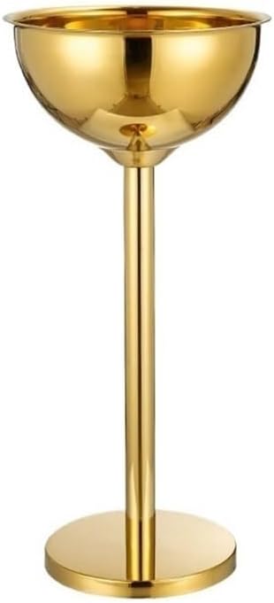 Ice Bucket, Home Party Ice Wine Bucket Bar Ice Bucket Vertical Stainless Steel Champagne Bucket Thickened Outdoor Ice Wine Basin Ice Buckets for Parties(Gold)