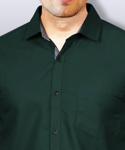 Image of Teaserwear Mens Slim Fit Casual Shirt | Solid Polo Neck Design | Premium Cotton Blend Fabric | Full Sleeve Formal and Casual Wear for Men