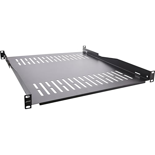 InLine Ripiano da 19", 550 mm, 50 kg, 1HE, RAL 9005 nero, 19114G