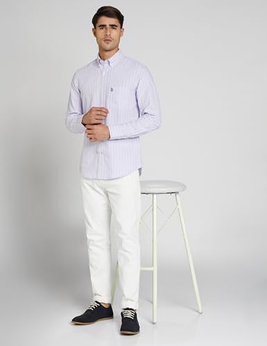 Image of U.S. Polo ASSN. Men's Yarn Dyed Oxford Stripe Spread Collar Full Sleeve Shirts