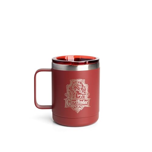Smartshake Bohtal 350ml taza de café isotérmica doble pared con tapa de acero inoxidable a prueba de fugas y libre de BPA, para bebidas frías y calientes (Gryffindor)