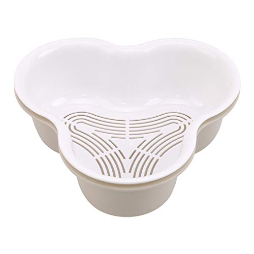 JINLL Assiette De Légumes Hot Pot Assiette De Fruits À Double Couche Triangle Drain Basket,Nordic Mi S Cover