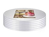 14 Inch Cake Drums Board Round White (6 Pack)1/2 Inch Thick Cake Boards Sturdy, Grease Resistant for Birthday Wedding Multi-Tiered Party Cake Drum Boards