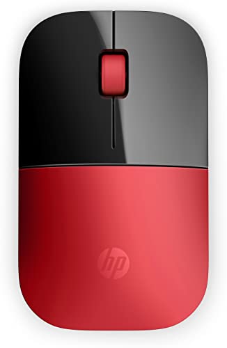 HP Z3700 - Ratón Inalámbrico (1200 PPP, 3 Botones y Rueda de Desplazamiento, Batería 16 Meses de Duración, Tecnología LED, USB y Windows Vista/7/8/10 disponible), Color Rojo