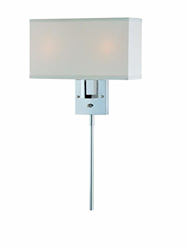 Exclusive Discount 90% Price Lite Source LS-16586C/WHT Serafino Wall Lamp, Chrome with White Fabric Shade