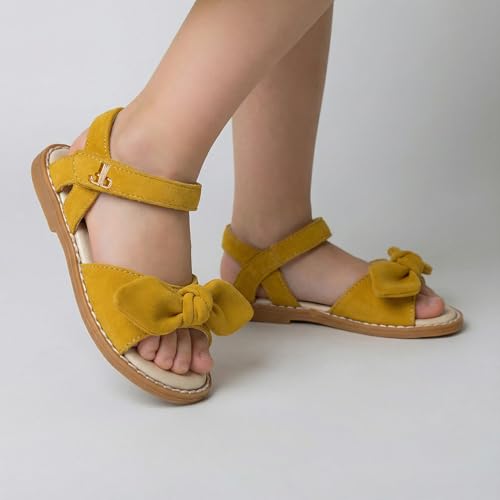 Image of THEE BRON Toddler Girls Sandals Wedding Flower Girl Dress Shoes Open Toe Flats