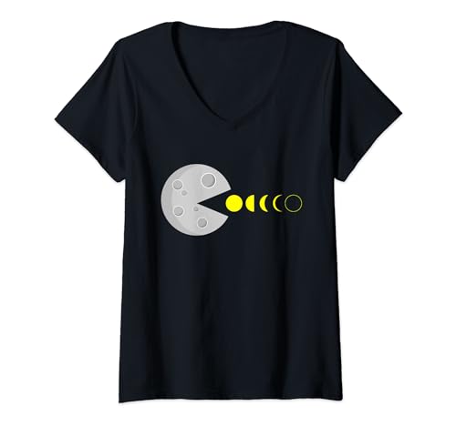 Womens Funny Solar Eclipse - Total Solar Eclipse - Gamer V-Neck T-Shirt