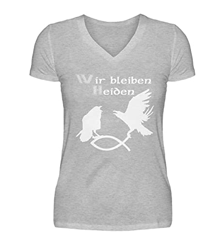 T-shirt en V femme gris L confortable pour rester à la maison