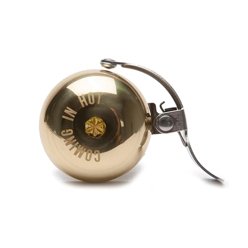 Portland Design Works | King of Ding II Brass Bell, Coming in Hot Edition, Gold, 22.2-25.4mm Handlebars (607)