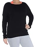 DKNY Long Sleeve W/Keyhole Back Sweater, Black, Large
