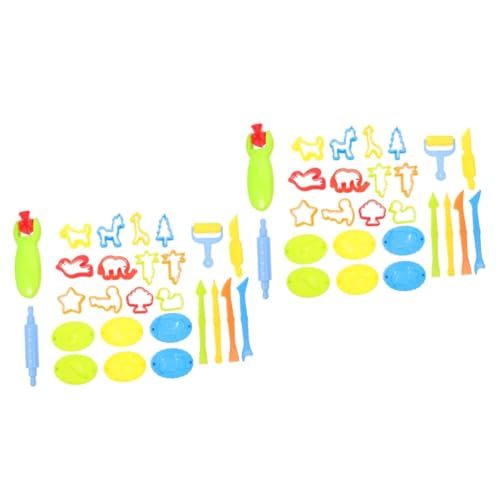 ERINGOGO 2sets Boys and Girls Toy Play Tools Clay Kits Boys and Girls Crafts Clay Cutters Set 26pcs*2