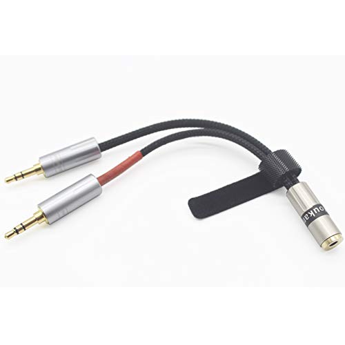 Youkamoo 2 x 3.5mm Male to 3.5mm Balanced Female 4 Pole 8 Core Silver Plated Headphone Earphone Audio Adapter Cable for PHA-3 Dual 3.5mm Balanced