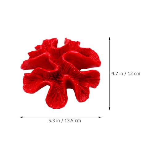 Image of Balacoo Aquarium Coral Decorations: Fish Tank Artificial Coral Reef Ornaments - Resin Aquarium Plants Decoration for Landscape (Red)