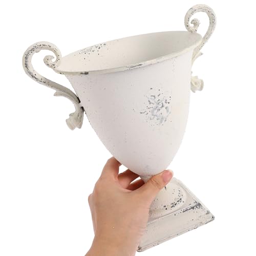 Vase à fleurs décoratif léger résistant soleil jardinière rétro blanc