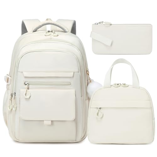 GeeWin Backpacks for Girls, Girls Backpack with Lunch Box & Pencil Case Set