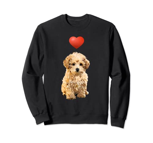Pudel Hund Herz Cartoon Damen Herren Kinder süßes Hundemotiv Sweatshirt