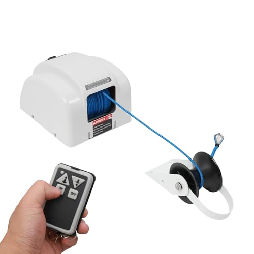 Winch eléctrico para ancla 45LBS con control remoto inalámbrico miniatura 1