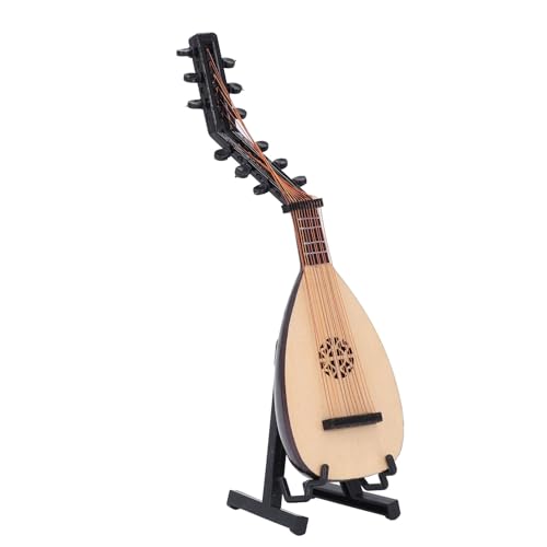 Asixxsix - Asixxsix Mini Modèle de Luth Pipa, Décoration D'instrument de Musique Miniature en Bois fabriqué à la Main, Ornement de Bureau avec un Design de Musique Traditionnelle Chinoise