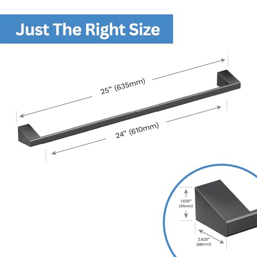 Image of Gatco 5650MX A-Line Towel Bar, 24 Inch, Matte Black