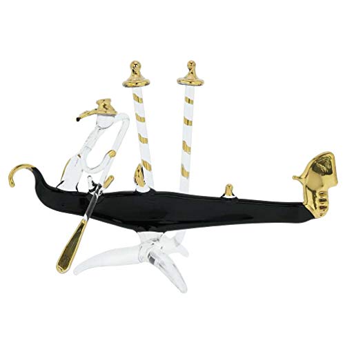 GlassOfVenice Murano Glass Flat Gondola with Gondolier