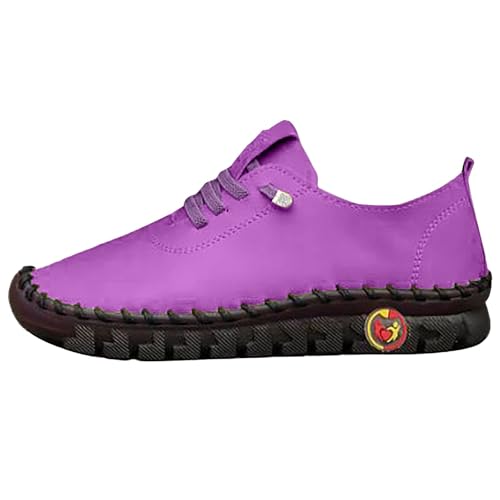 Zapatos de hombre de piel, zapatos casuales para hombre sin cordones, zapatos de trabajo a la moda, zapatos de trekking, resistentes al desgaste, zapatos planos, antideslizantes, suela suave, morado
