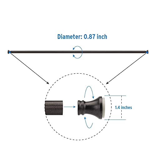 Amazer 54-90 Inches Bronze Rust-Resistance Shower Curtain Rod Bathroom Rod And 72 X 72 Inches Eva 8G Plastic Shower Curtain With Heavy Duty Clear Stones And 12 Grommet Holes #TOP1