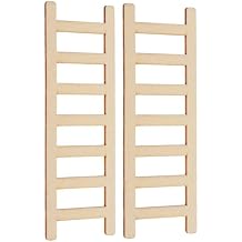 Miniature Ladder Set 2 Pieces 4.72 Inch Wooden Dollhouse Ladders for Fairy Garden Decor and DIY Craft Accessories