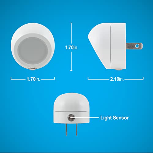 GE Rotating Plug in Night Light, Home Decor, Apartment Essentials, LED Lights for Bedroom, Ambient Lighting, Dusk to Dawn Sensor, Nightlight, Bathroom, Dorm Room, 2 Pack 31533 by GE - Image 5