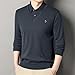 Men's Fleece Lined Sweater Polo Collar Pullover Tops Fashion Causal Pullovers Slim Fit Thick Clothes