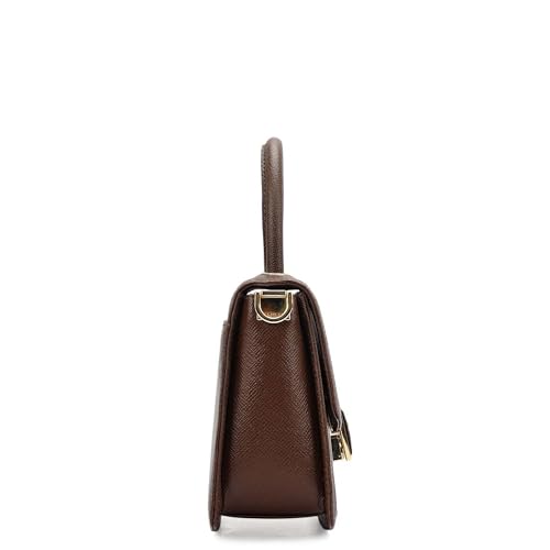 Image of Da Milano Leather Satchel Bag for Women (01019SOL)