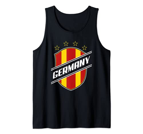 Germany Football Club Text Stripe Tank Top, Black