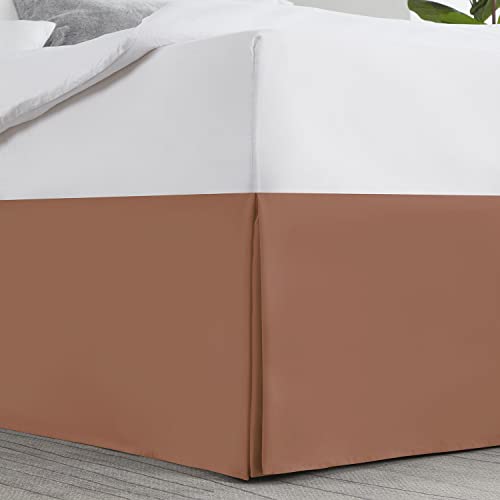 Image of Nestl Rust Twin XL Bed Skirt - Twin XL Size Bed Skirt 14 Inch Drop - Brushed Microfiber Bed Skirts - Hotel Quality Pleated Bed Skirt - Shrinkage & Fade Resistant
