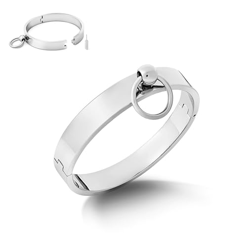 Bondage Halsband aus Edelstahl Unisex - BDSM Halsreif Metall Fetisch Sklavenspielzeug - Choker Halsband Damen & Männer - Sex Spielzeug für Paare BDSM aus Edelstahl, Halsfessel - Innen(Ø): 120 mm