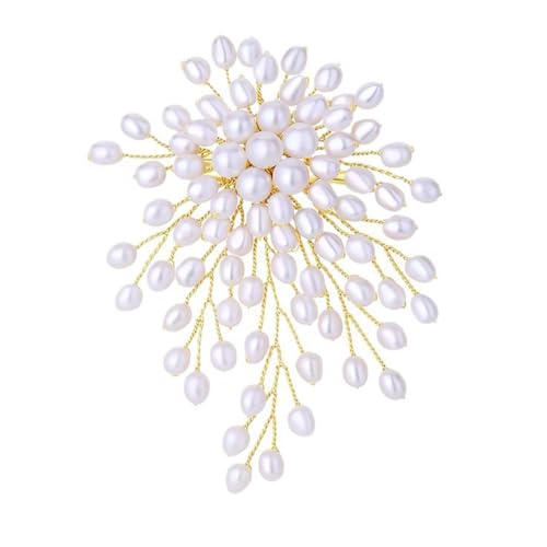 Image of Elegant Pearl Brooch Pins for Women, Brooch Lapel Pin Scarf Shawl Costume Pin Hat Bag Suit Dress Accessories CZ Pearl Brooches and Pins