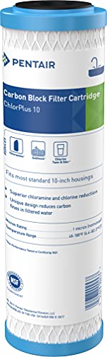 Comparison: Best Water Filter For Chloramine Removal 11 Pentair Pentek ChlorPlus10 Carbon Water Filter, 10-Inch, Under Sink Chloramine Reduction Carbon Replacement Cartridge, 10" x 2.5", 1 Micron