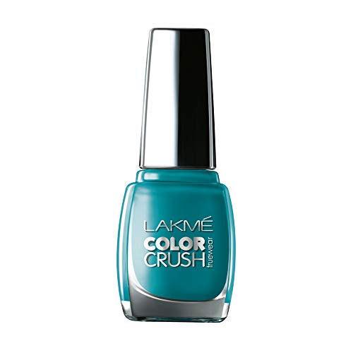 Image of Lakme True Wear Nail Color, Reds & Maroons 401, 9 ml and Lakme True Wear Color Crush Nail Color, Blue 27, 9ml
