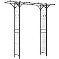Giantex Garden Arch Trellis, Wedding Arbor for Ceremony Party, 79''W x 81''H, Metal Garden Arbor for Climbing Plants Rose, Outdoor Archway Pergola for Lawn Pathway Patio Backyard Decoration
