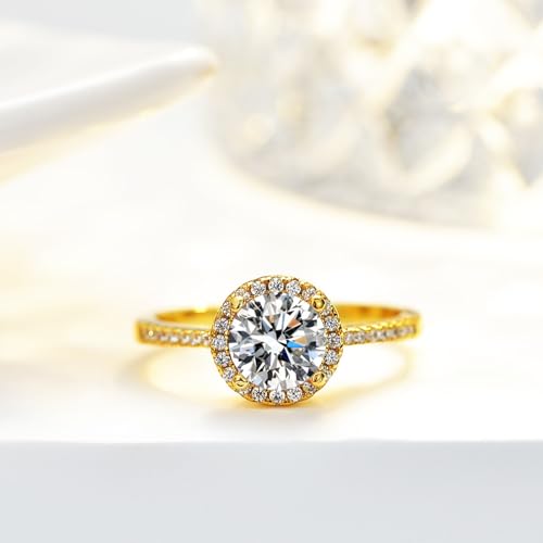 Moissanite Diamond Rings for Women 1ct Round Cut D Color VVS1 925 Sterling Silver Ring for Women Moissanite Engagement Wedding Rings for Women with Certificate2
