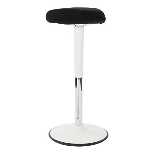 Image of Office Star Active Seating Adjustable 24-34 Inch Height and 360-Degree Wobble Design Perch Seat with Non-Slip Base, Black