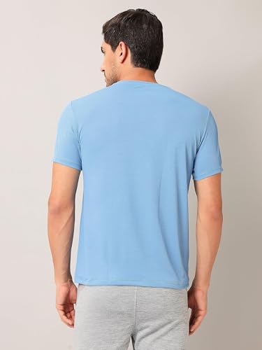 Image of TECHNOSPORT Men's Slim Fit Polyester Activewear Sports T-Shirt with Moisture-Wicking Comfort for Workout, Running & Gym