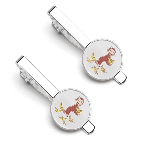 1ペア ネクタイピン おさるのジョージ タイクリップ タイバー タイタック メンズ ネクタイ留め アクセサリー シンプル おしゃれ 紳士 スーツ用 フォーマル ビジネス プレゼント ギフト 父の日 結婚式 冠婚葬祭 記念日 卒業式 入学式 二次会 日常