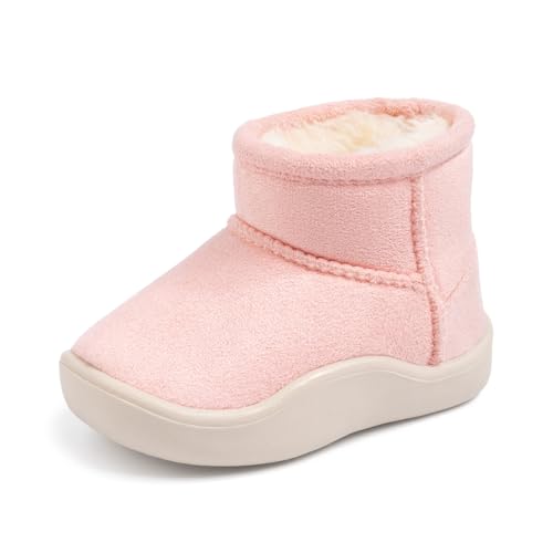 Casazoe Boys Girls Warm Winter Boots Fur Lined Snow Boots Outdoor Soft Winter Ankle Shoes for Toddler/Little Kid