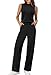 XIEERDUO 2 Piece Sets for Women Summer Outfits Women's Clothing Beach Vacation Clothes Matching Lounge Sets Travel Luxury Fashion Track Suits Mock Neck Black XL