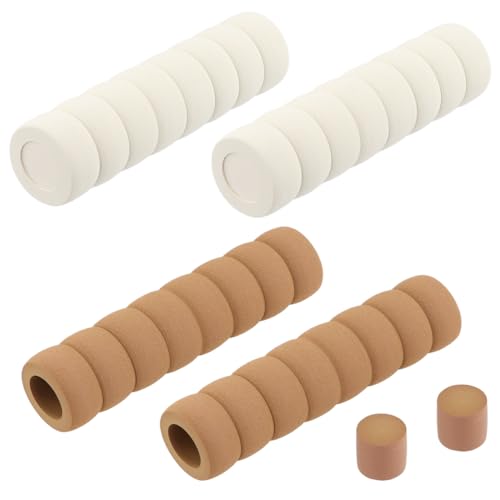 4pcs Protector de Manija de Puerta Manija de Puerta de Espuma Suave Cubierta de la Manija de la Puerta Protector de Pomo de Puerta Anti Estático para Niños Protección de Pared (Beige Café)