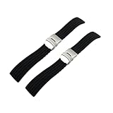UPKOCH 2piezas Correas De Silicona Para Reloj Resistentes Al Agua Plegables Diseño De Rayas Hebilla Inoxidable
